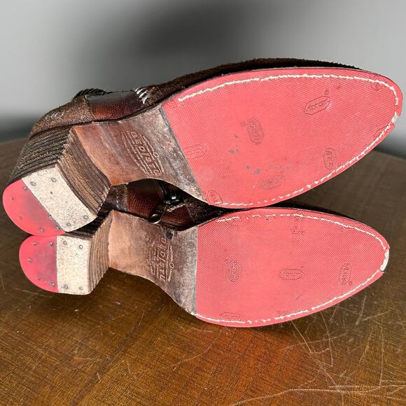 BED|STU Carla Teak MD Leather Ankle Boots Sz 9 Brown Suede Whipstitch Bootie‎ - Picture 8 of 12